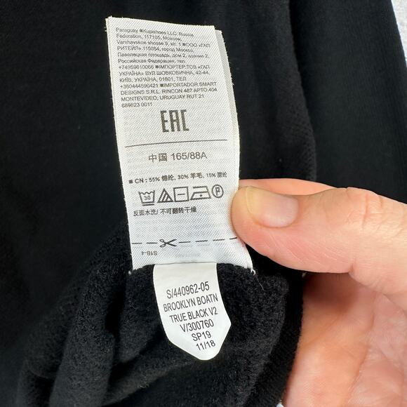 Gap Brooklyn Boat Neck Sweater Womens Small True Black Wool Blend Long Sleeve - Picture 5 of 10